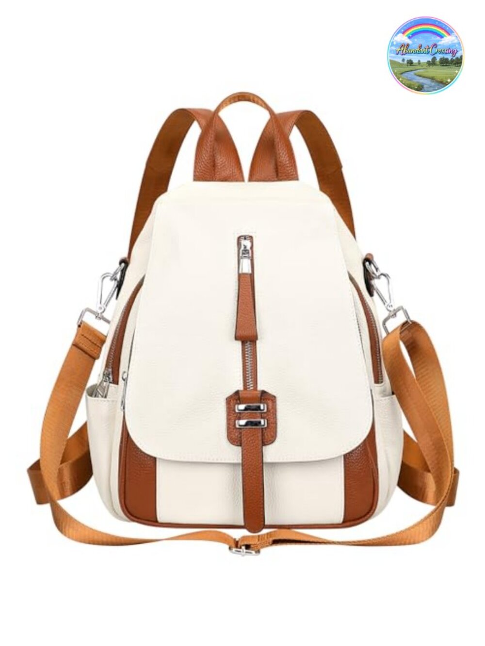 Genuine Leather Backpack Purse Buckle Flap Convertible Shoulder Bag